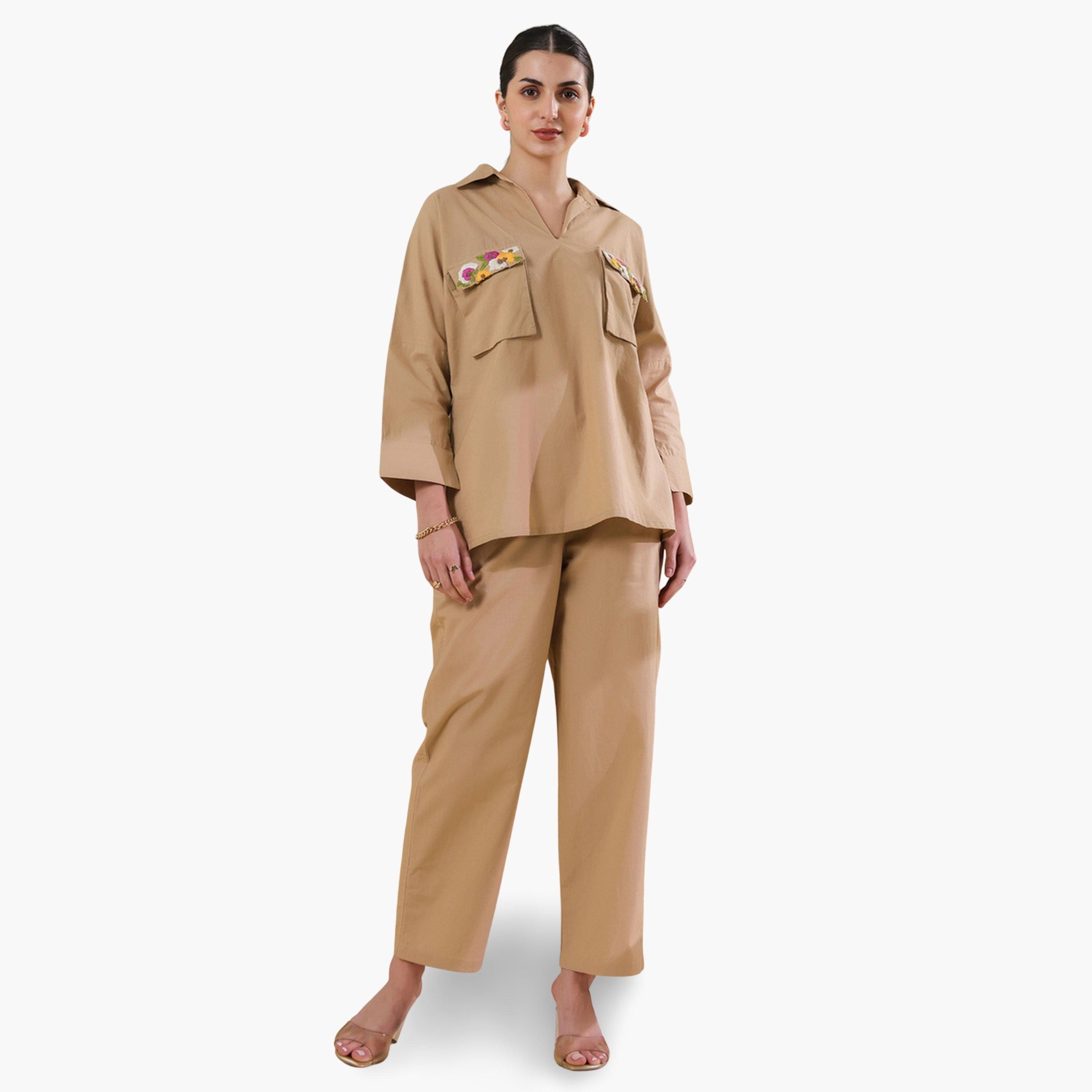 طقم نسائي من قميص وبنطال-women-clothing-coordsets-image-1