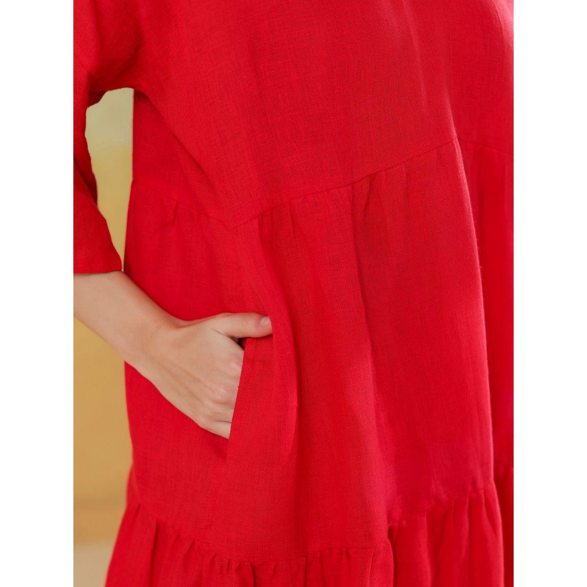 فستان ميدي كاجوال بحافة واسعة-women-clothing-dresses-image-6