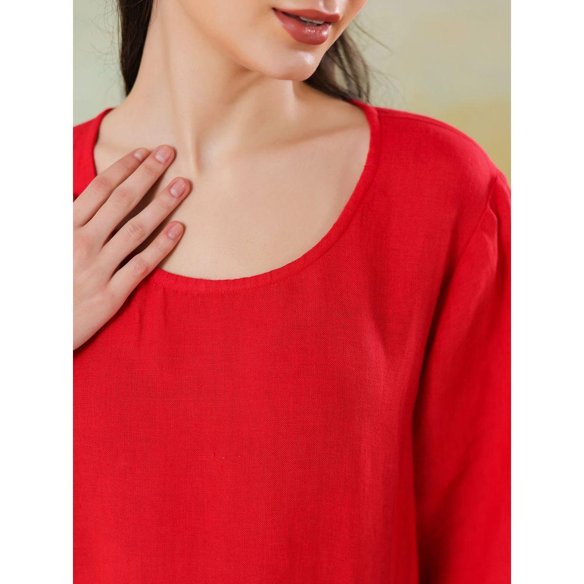 فستان بطول الركبة وياقة دائرية وحافة واسعة-women-clothing-dresses-image-5