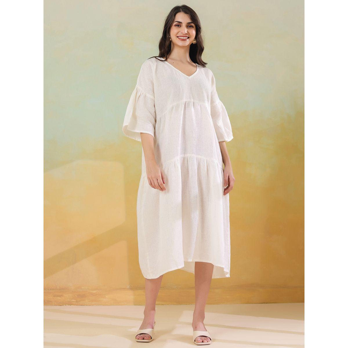 فستان ميدي كاجوال بحافة واسعة-women-clothing-dresses-image-1