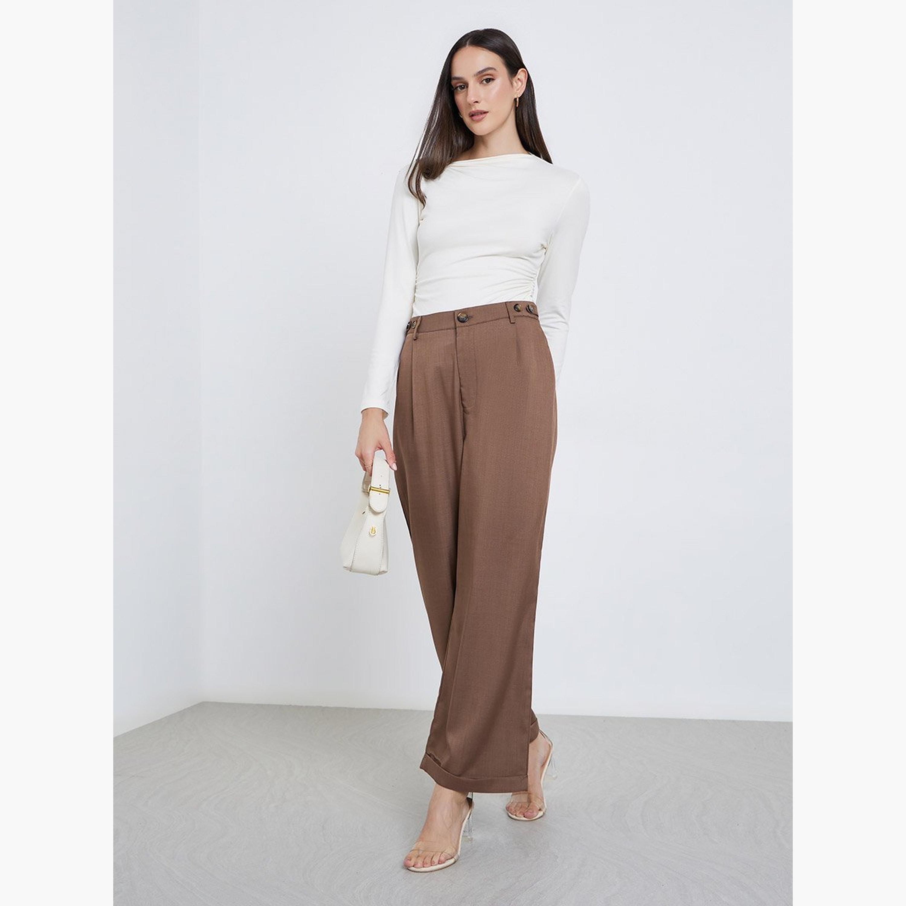 Styli Women Cream Asymmetric Neck Fitted Top-women-clothing-shirtsandblouses-blouses-image-2