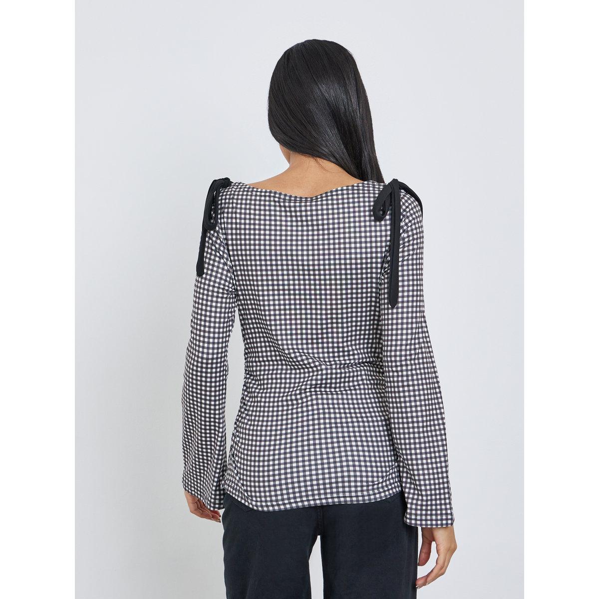Styli Women Gingham Bow Knot Detail Blouse-women-clothing-shirtsandblouses-blouses-image-5