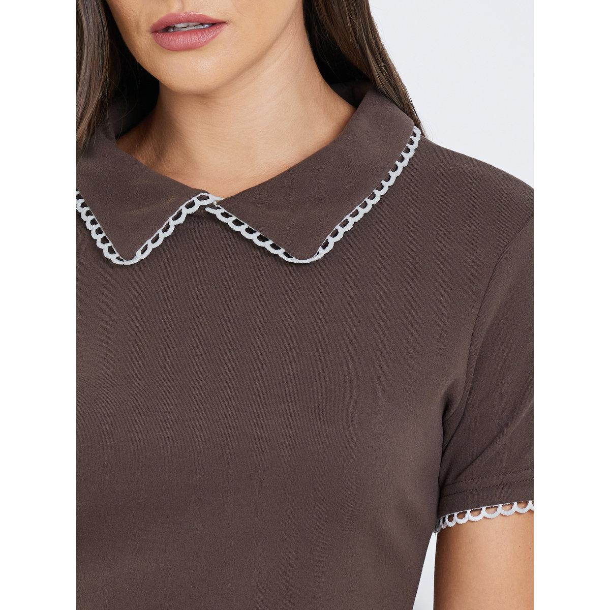 بلوزة محبوكة بتفاصيل ياقة مُتباينة-women-clothing-tshirts-image-4