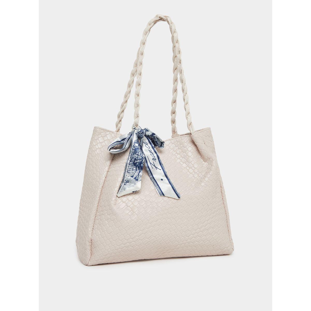 Styli Rope Strap Shoulder Bag with Scarf Detail-women-bagsandwallets-handbags-image-1