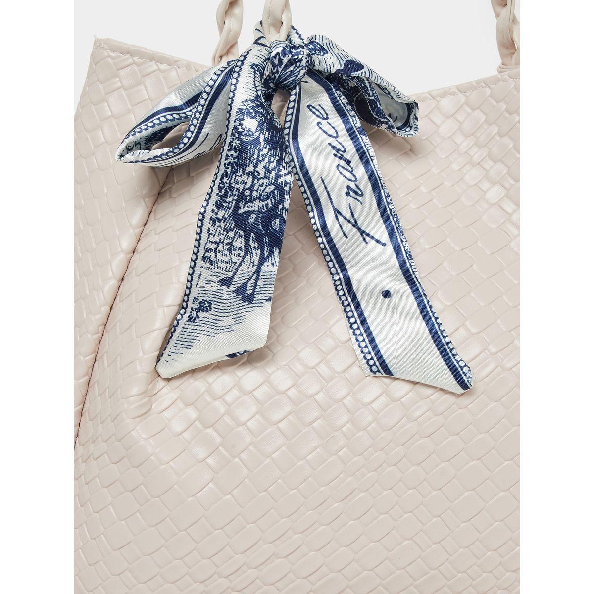 Styli Rope Strap Shoulder Bag with Scarf Detail-women-bagsandwallets-handbags-image-3