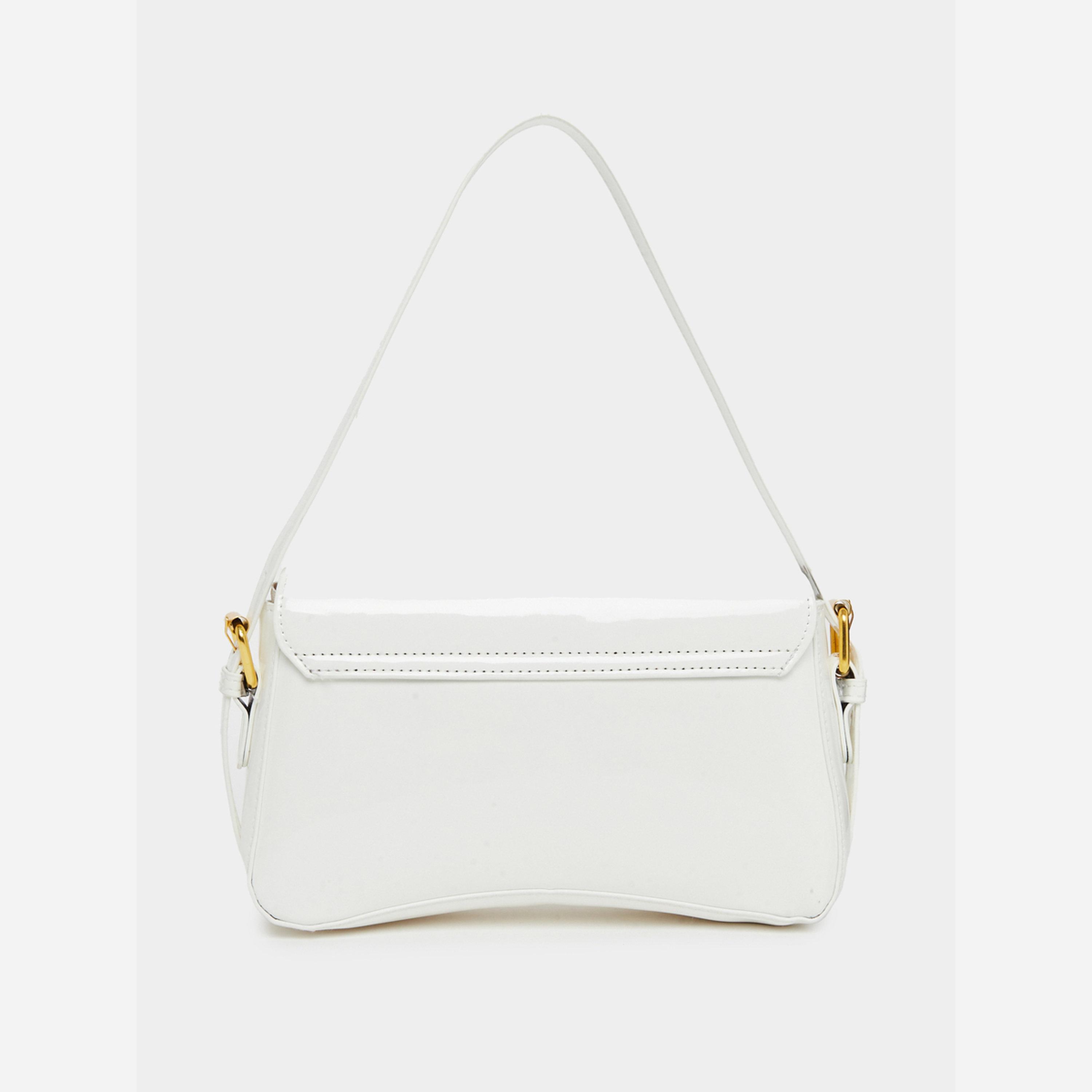 Styli Women White Patent Baguette Bag-women-bagsandwallets-handbags-image-2