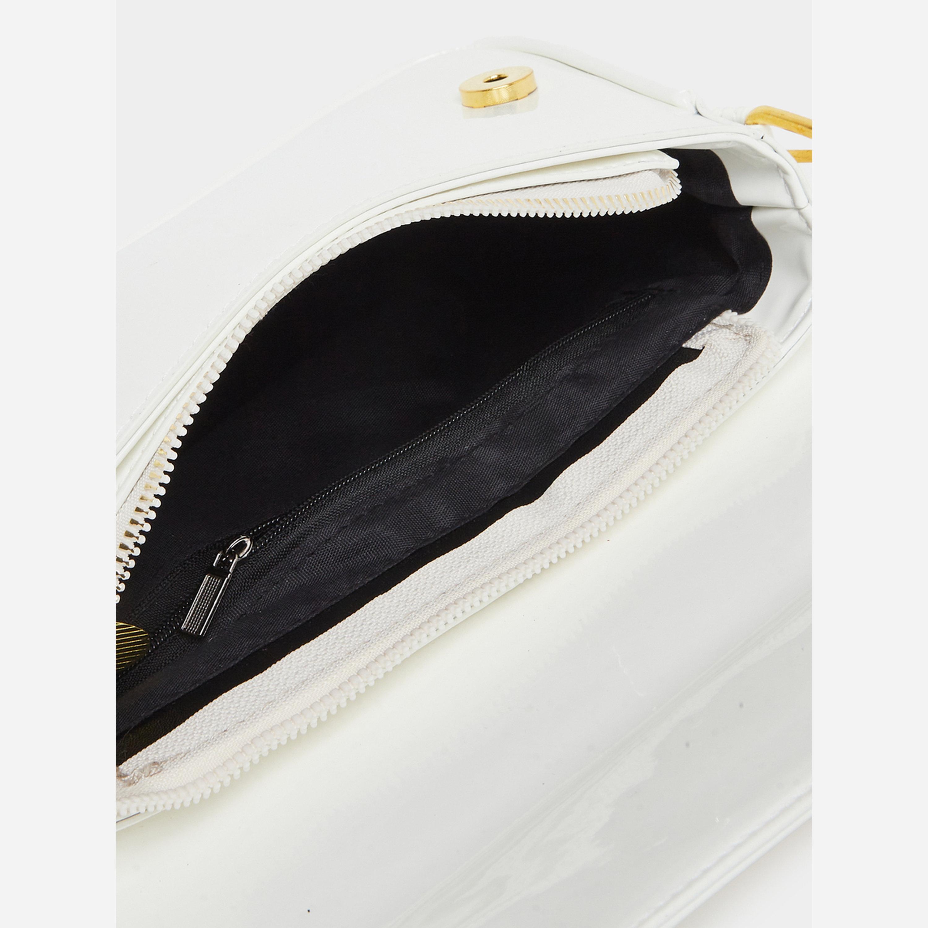 Styli Women White Patent Baguette Bag-women-bagsandwallets-handbags-image-3