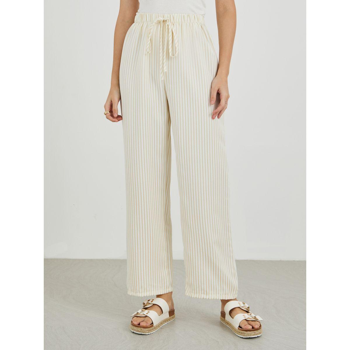 Styli Texture Stripes Straight Leg Pants with Drawstring-women-clothing-bottoms-trousers-image-2