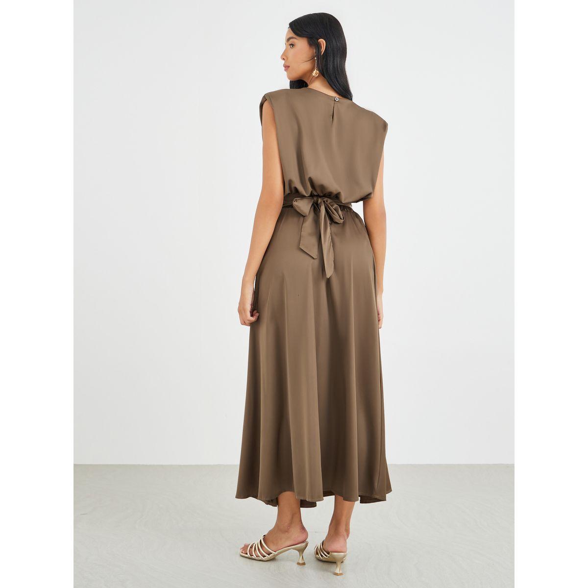 Styli Solid Sleeveless Top and Pleated Midi Skirt Co-Ords-women-clothing-coordsets-image-6