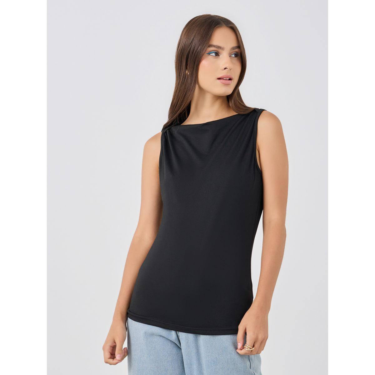 Styli Solid Sleeveless Regular Fit T-Shirt-women-clothing-tshirts-image-3