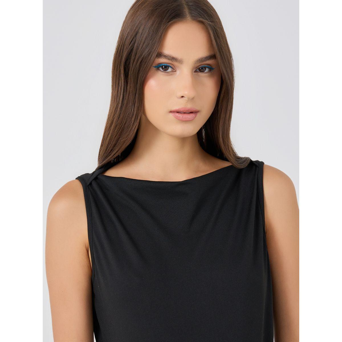 تيشيرت ساد بلا أكمام مع قصة عادية-women-clothing-tshirts-image-4
