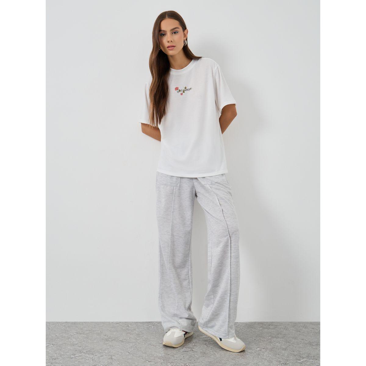 Styli Slogan Print Regular Fit T-Shirt-women-clothing-tshirts-image-2