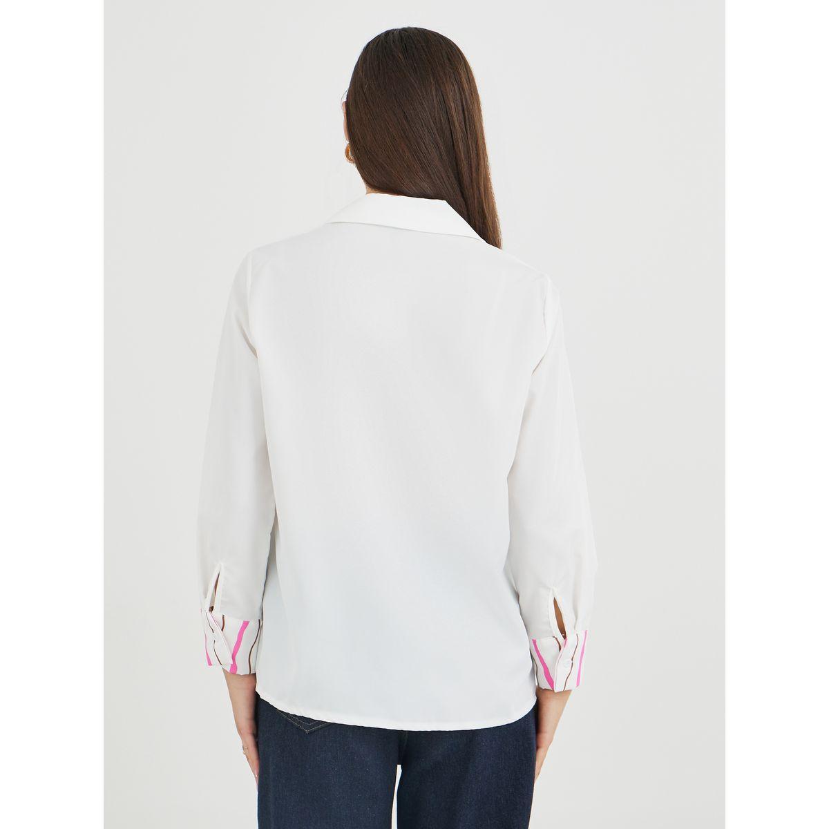 Styli Solid Buttoned Spread Collar Shirt-women-clothing-shirtsandblouses-shirts-image-6
