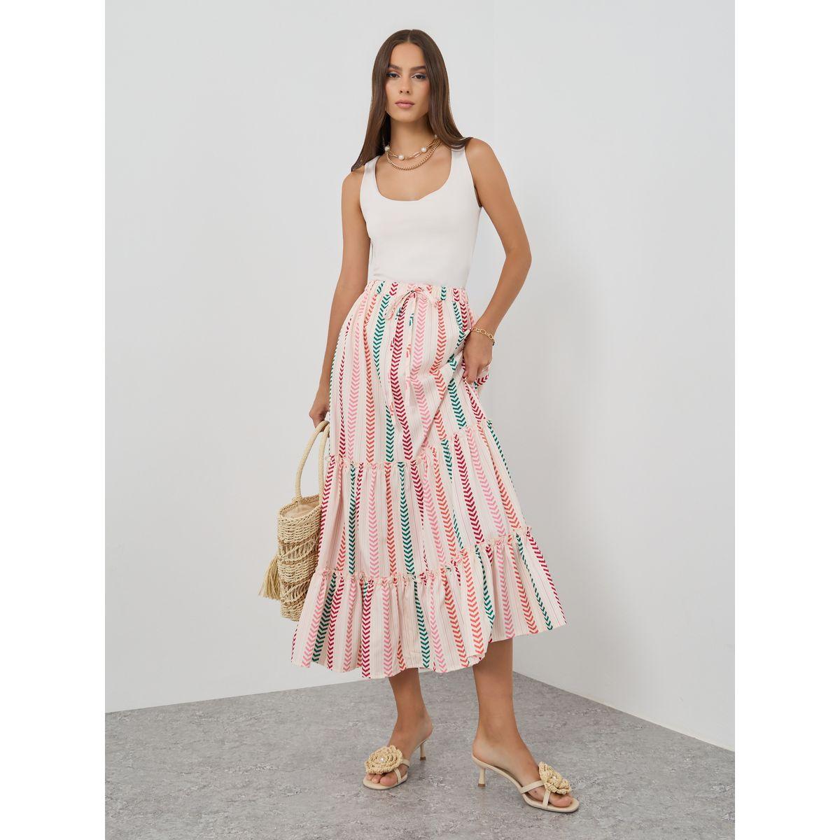 Styli High Rise Striped Tiered Maxi Skirt-women-clothing-bottoms-skirts-image-1