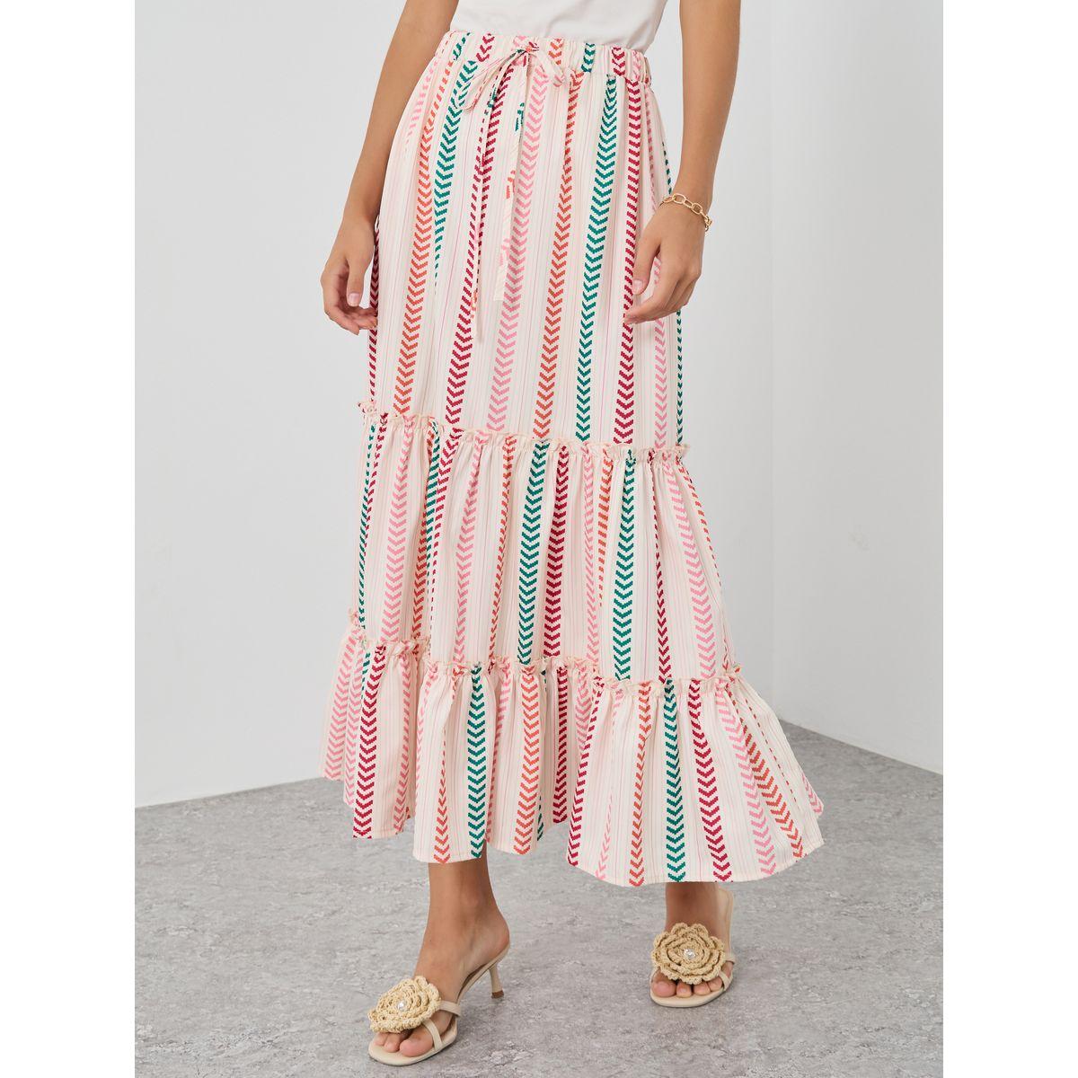 Styli High Rise Striped Tiered Maxi Skirt-women-clothing-bottoms-skirts-image-2
