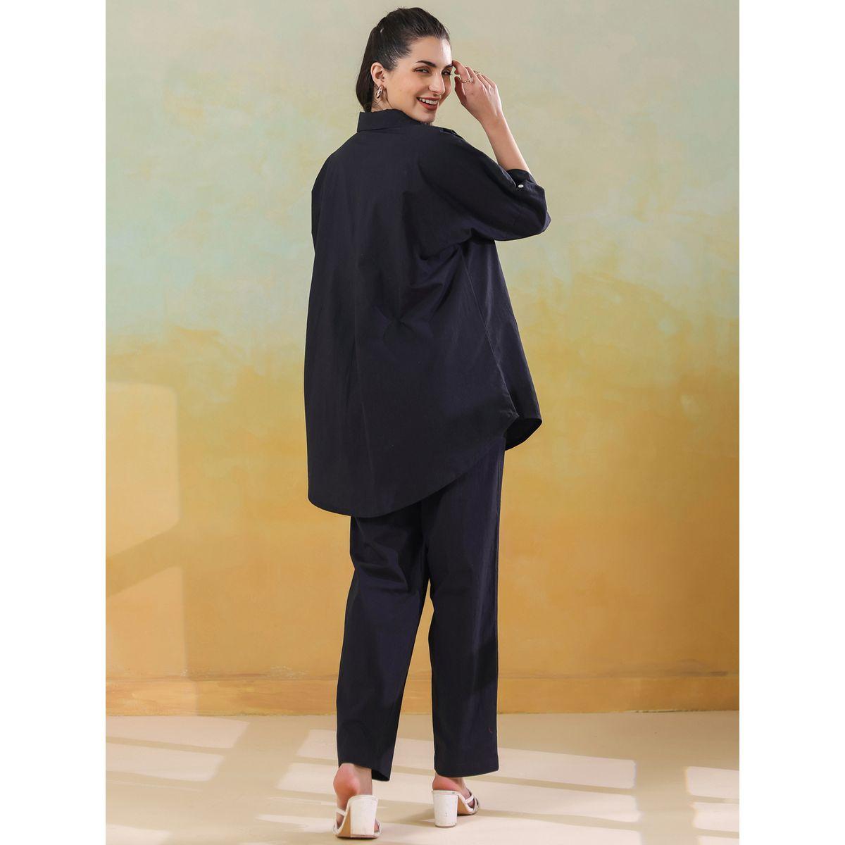 مجموعة من بنطال وبلوزة بياقة سبريد-women-clothing-coordsets-image-2