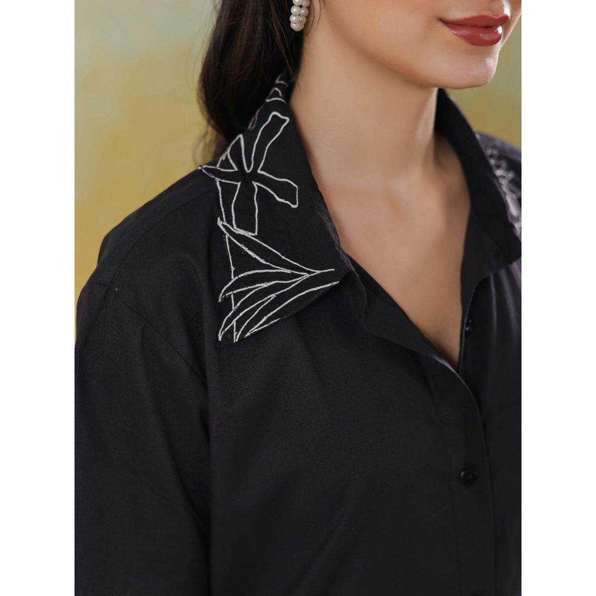 Sanskrutihomes Solid Short Sleeves Cotton Shirt with Shorts Set-women-clothing-coordsets-image-4