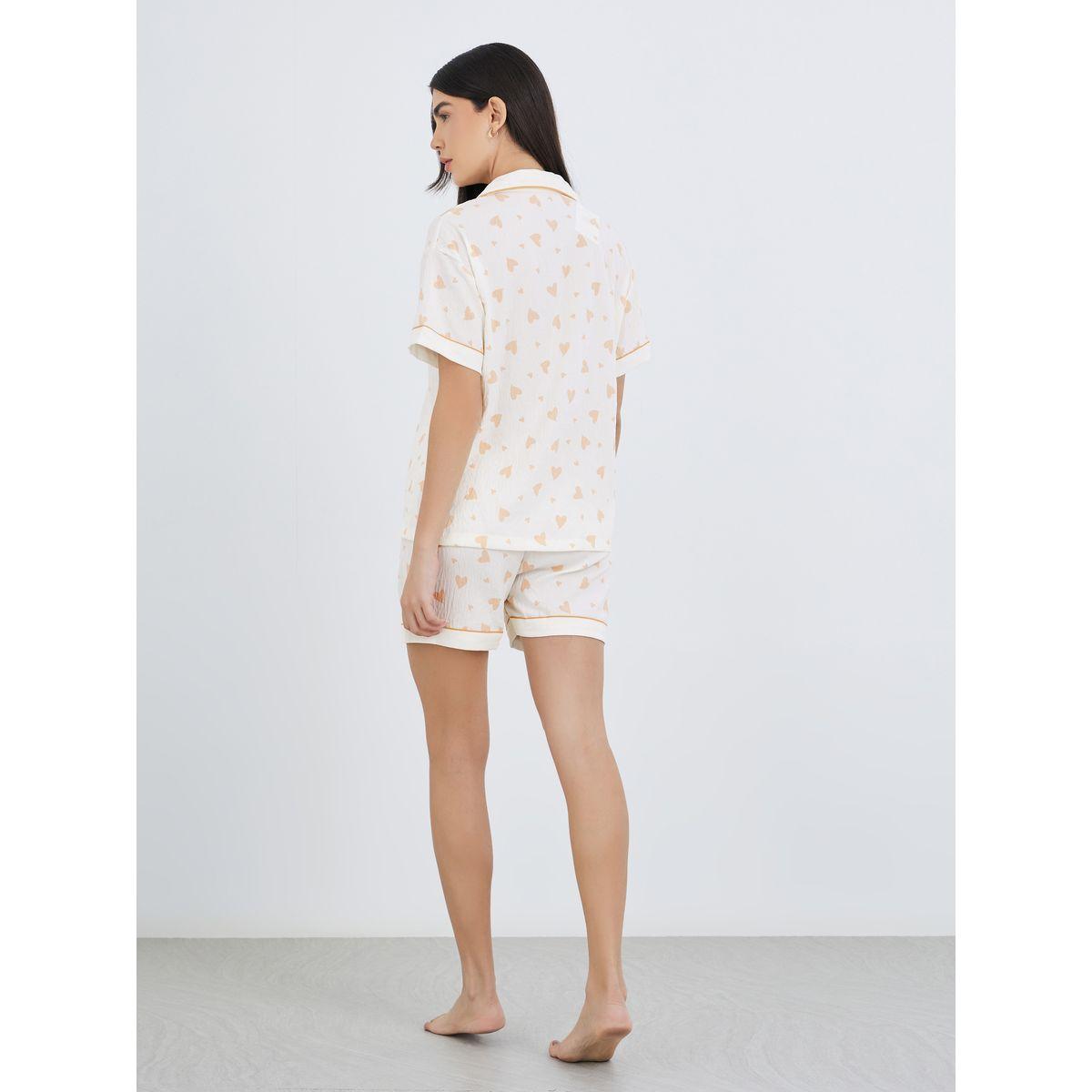 طقم من بلوزة مُطبعة مع بنطال بيجاما وشورت-women-clothing-nightwear-pyjamas-longsets-image-6