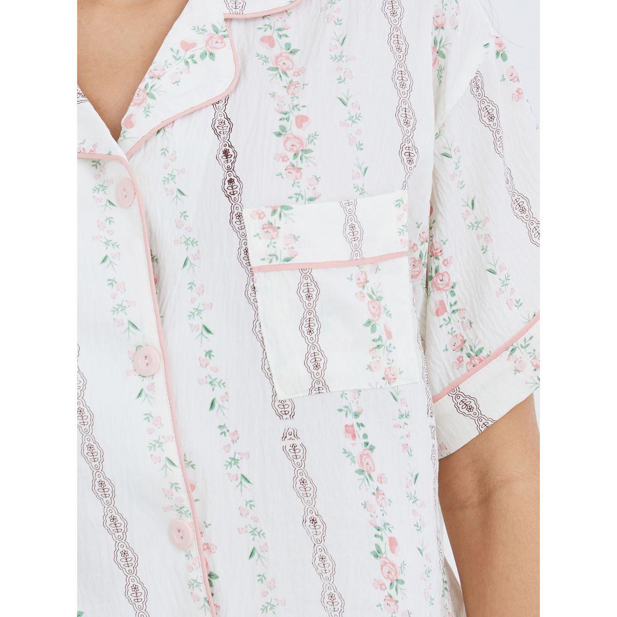 Styli Pack of 3 - Floral Print Cotton Shirt, Pants and Shorts-women-clothing-nightwear-pyjamas-longsets-image-4