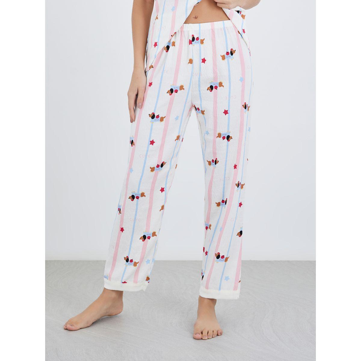 Styli Pack of 3 - Peppy Pattern Cotton Shirt, Pants and Shorts-women-clothing-nightwear-pyjamas-longsets-image-8