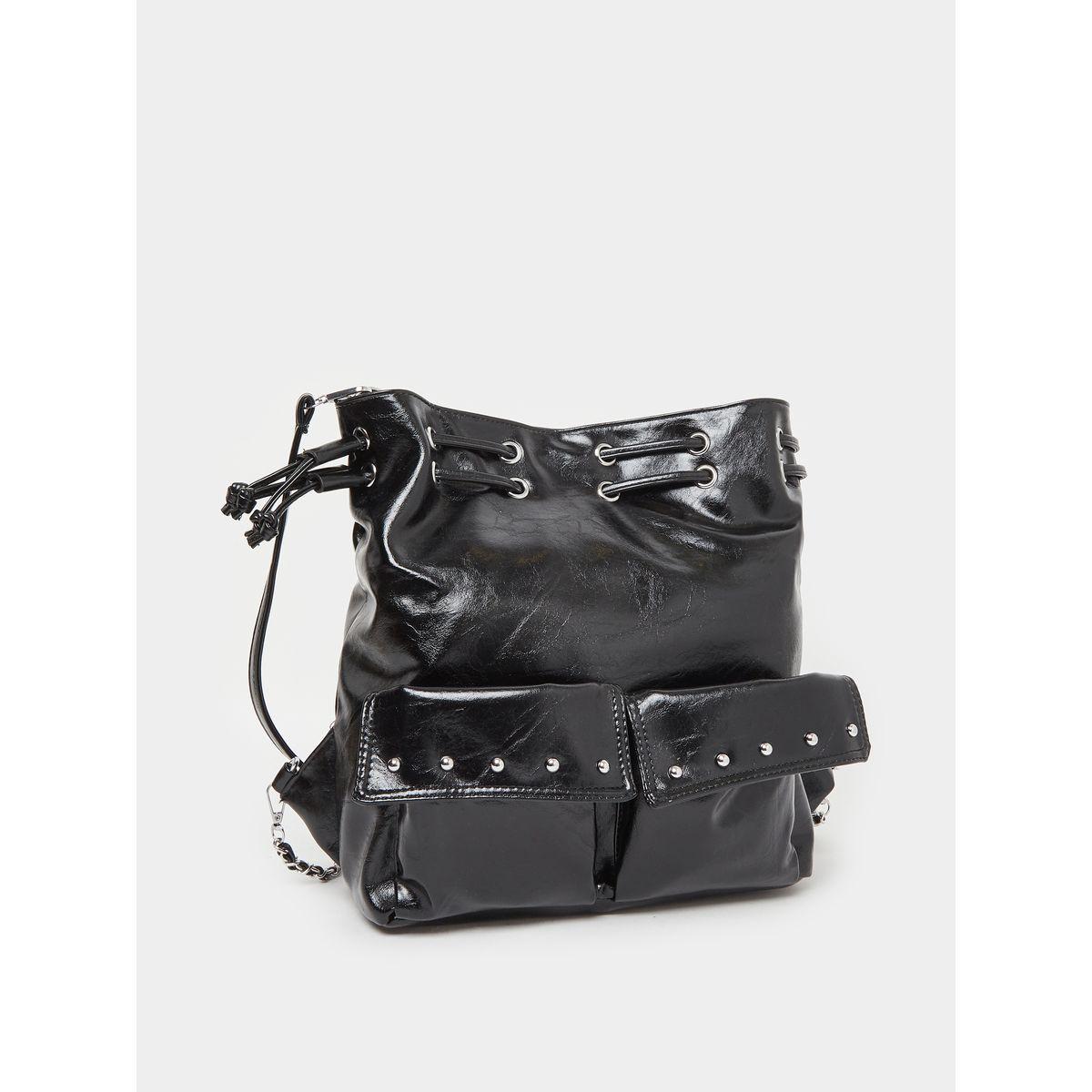 Styli Studded Pocket Drawstring Backpack-women-bagsandwallets-backpacks-image-1