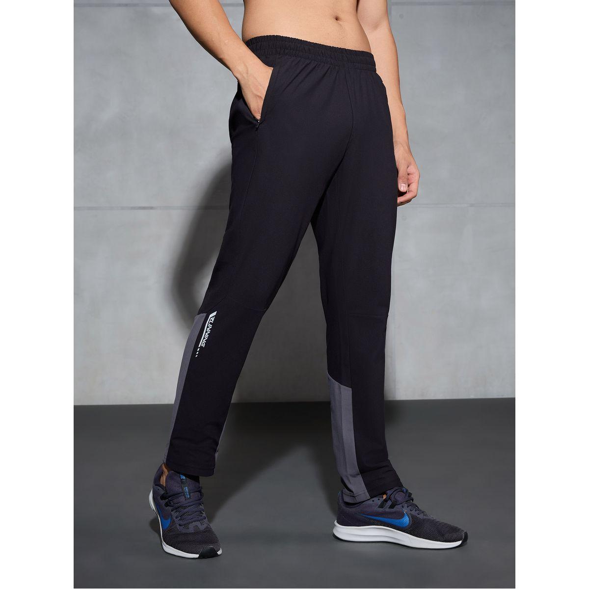 Technosport Men Black Straight Fit Track Pants-men-clothing-bottoms-joggers-image-1