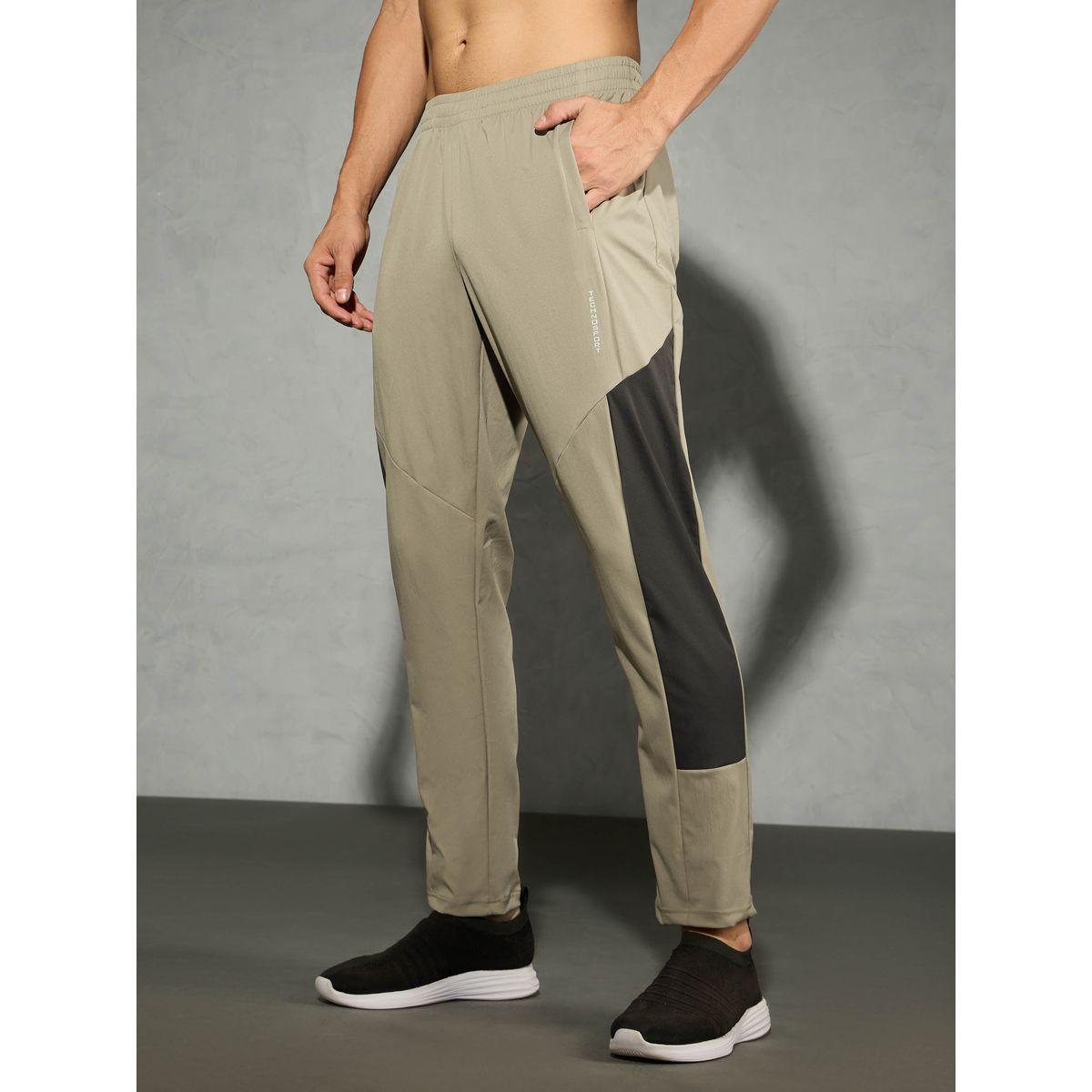 Technosport Men Brown Relaxed Fit Contrast Panel Track Pants-men-clothing-bottoms-joggers-image-1