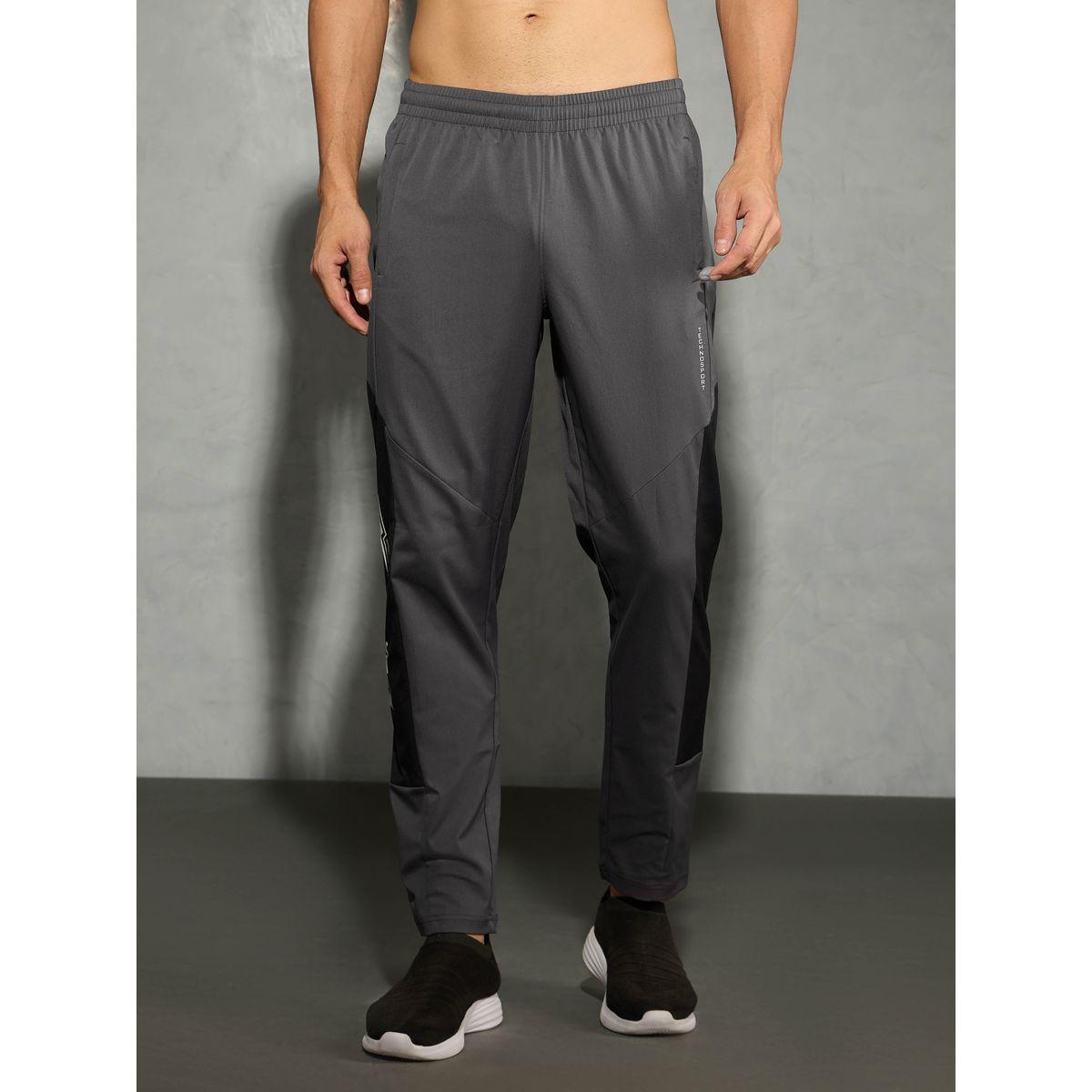 Technosport Men Charcoal Relaxed Fit Contrast Panel Track Pants-men-clothing-bottoms-joggers-image-1