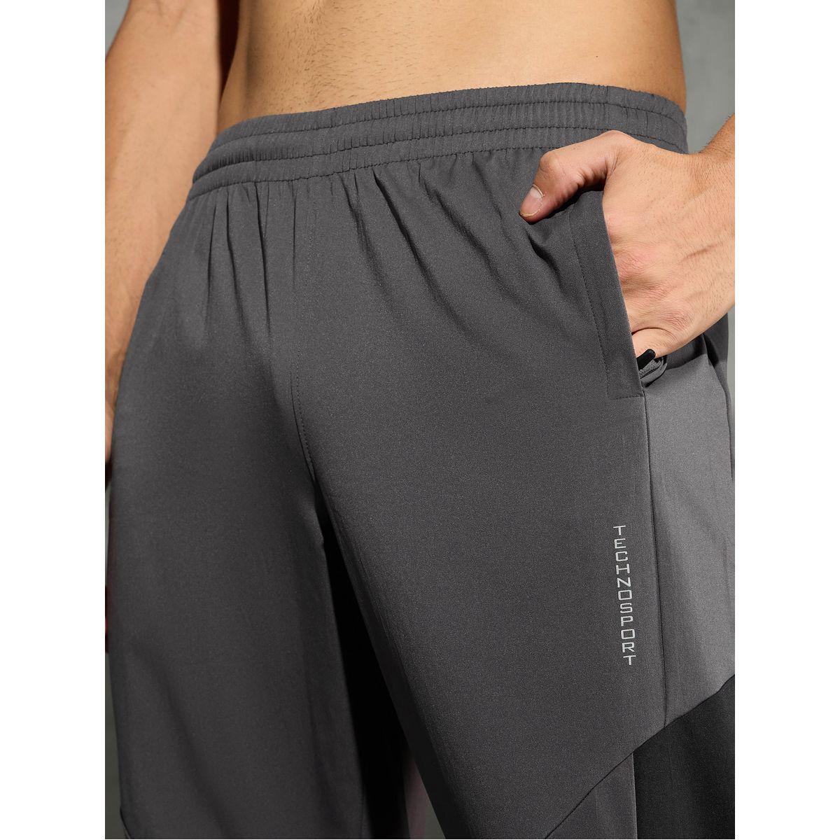 Technosport Men Charcoal Relaxed Fit Contrast Panel Track Pants-men-clothing-bottoms-joggers-image-4