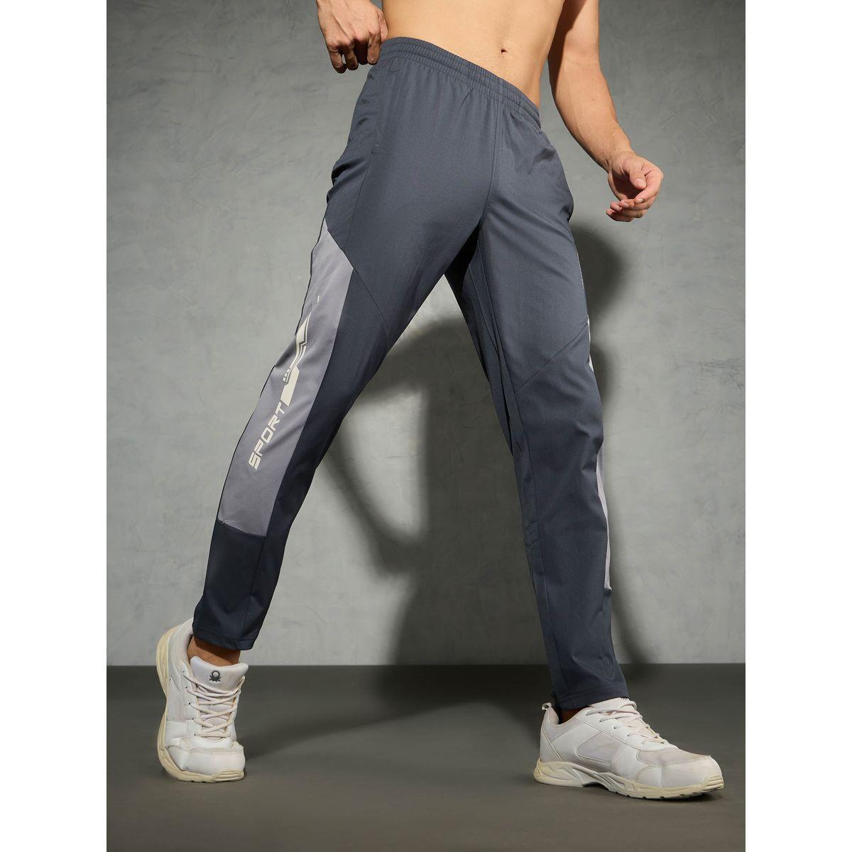 Technosport Men Grey Relaxed Fit Contrast Panel Track Pants-men-clothing-bottoms-joggers-image-2