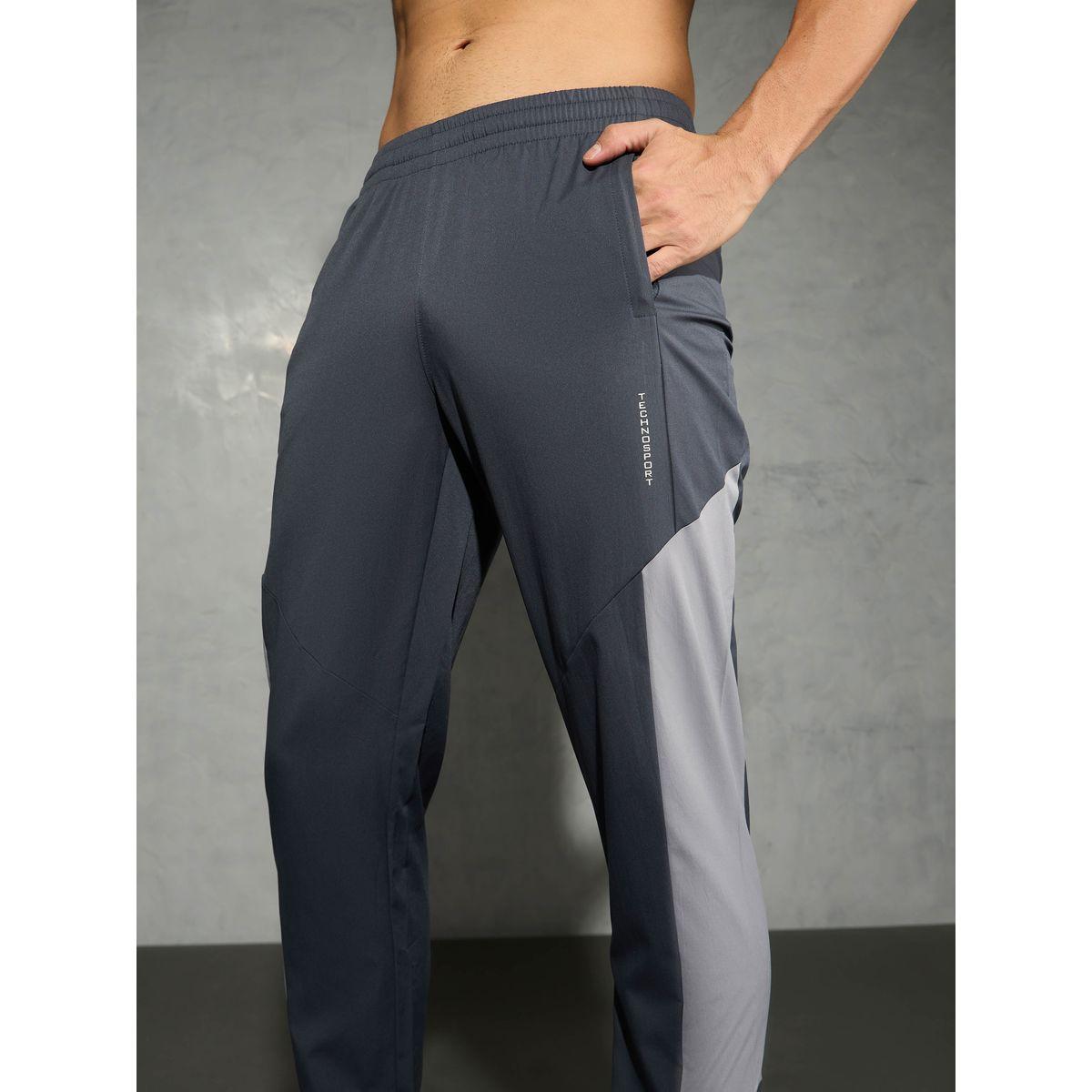 Technosport Men Grey Relaxed Fit Contrast Panel Track Pants-men-clothing-bottoms-joggers-image-4