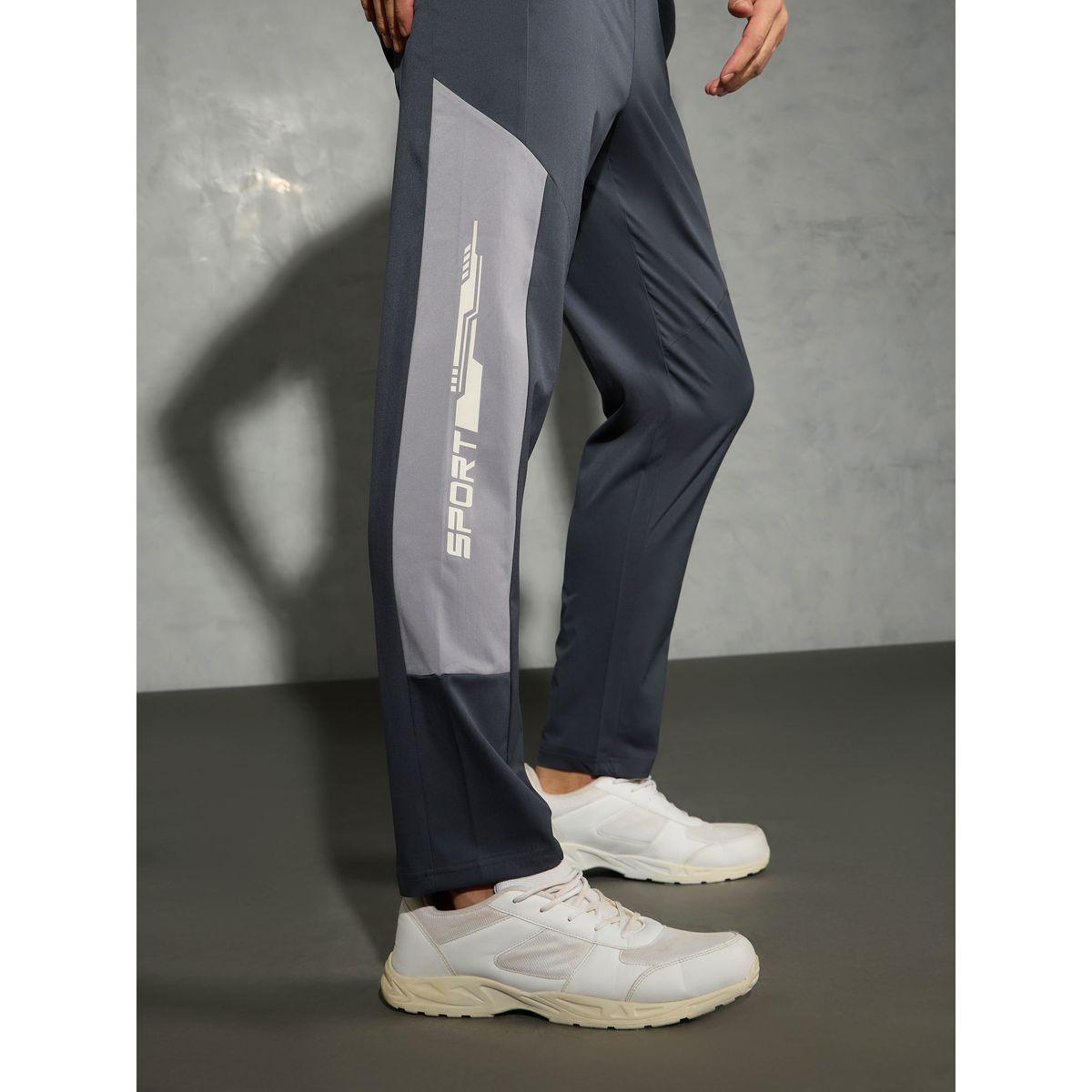 Technosport Men Grey Relaxed Fit Contrast Panel Track Pants-men-clothing-bottoms-joggers-image-5