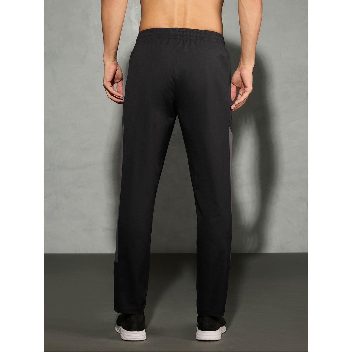 Technosport Men Black Relaxed Fit Contrast Panel Track Pants-men-clothing-bottoms-joggers-image-3