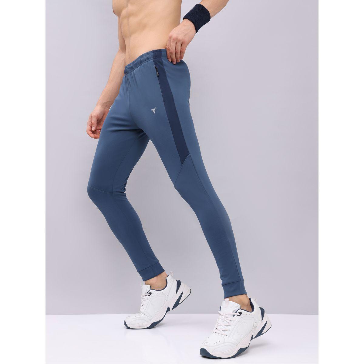 Technosport Men Blue Melange Slim Fit Track Pants-men-clothing-bottoms-joggers-image-1