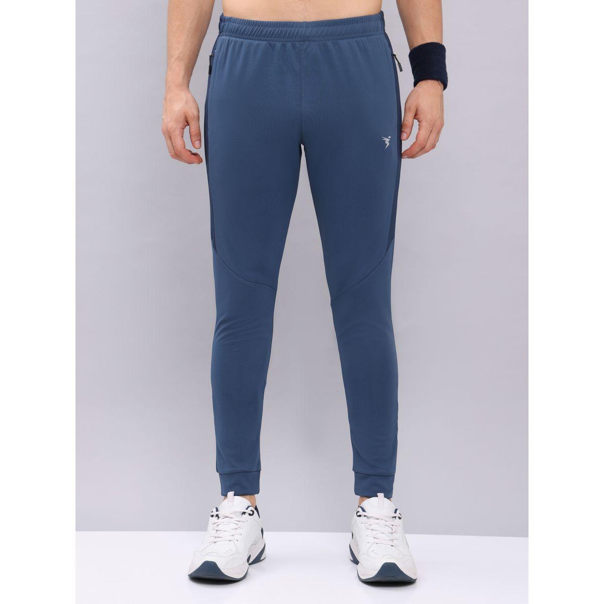 Technosport Men Blue Melange Slim Fit Track Pants-men-clothing-bottoms-joggers-image-2