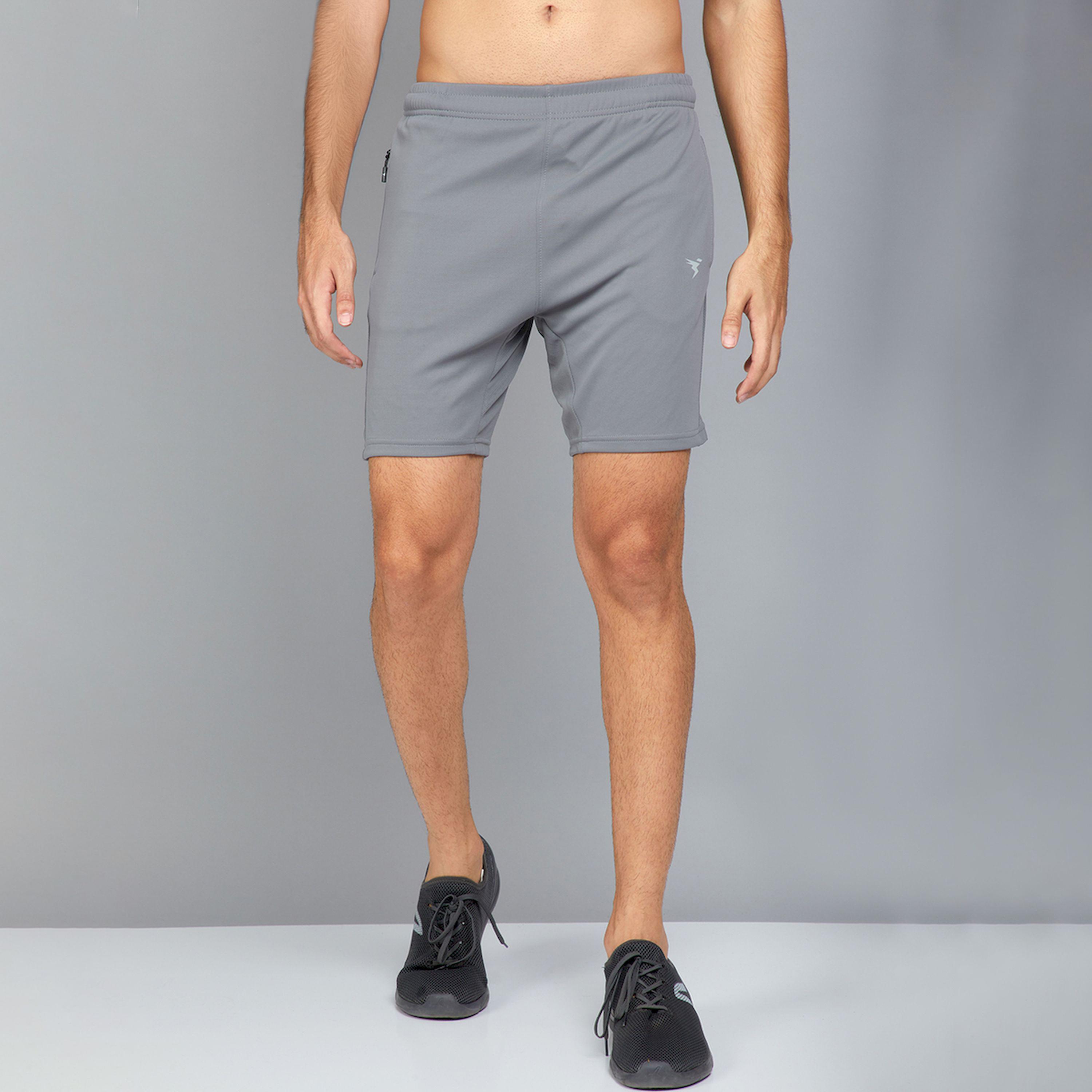 Technosport X Styli  Grey Solid Shorts with Side Pocket-men-clothing-bottoms-shorts-image-1