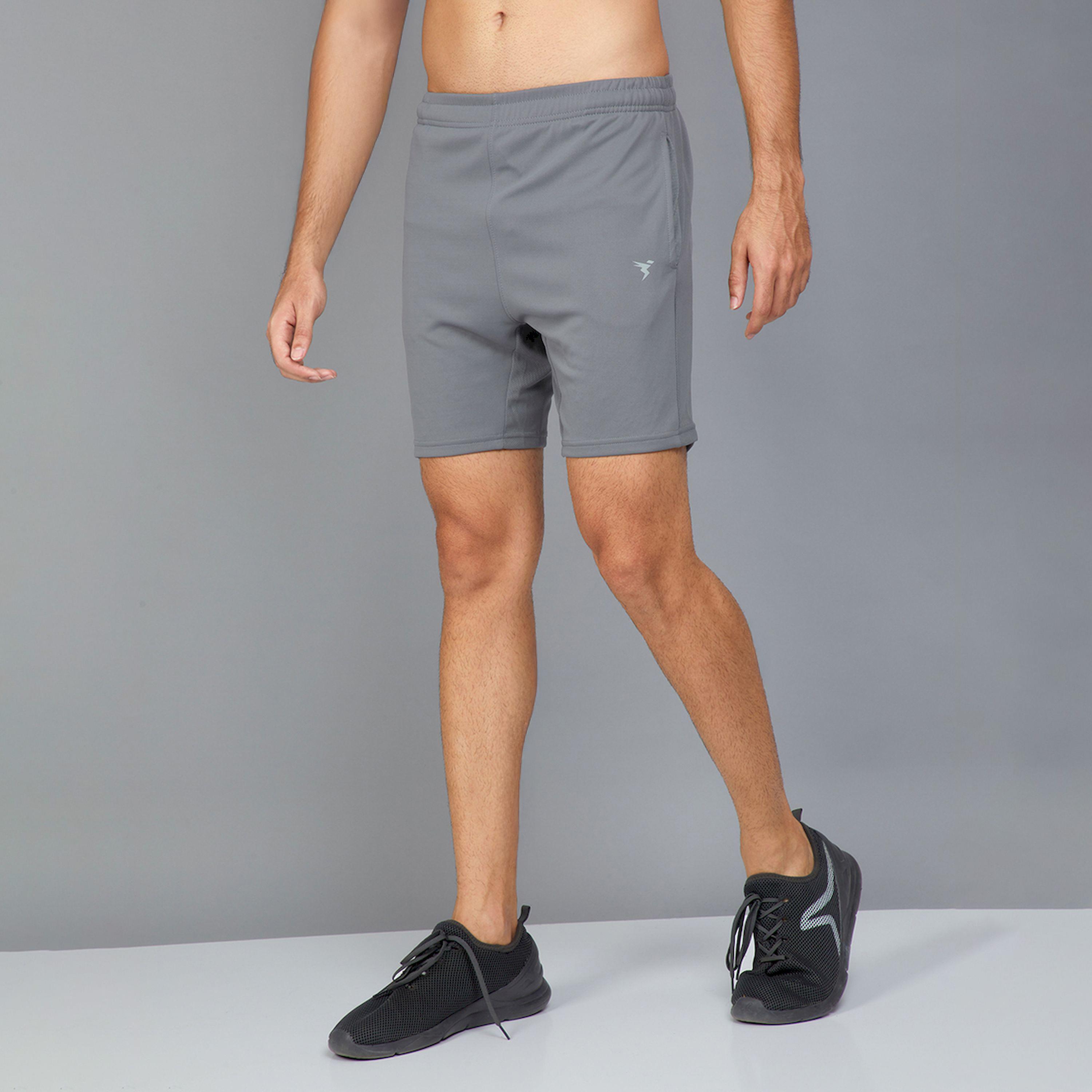 Technosport X Styli  Grey Solid Shorts with Side Pocket-men-clothing-bottoms-shorts-image-3