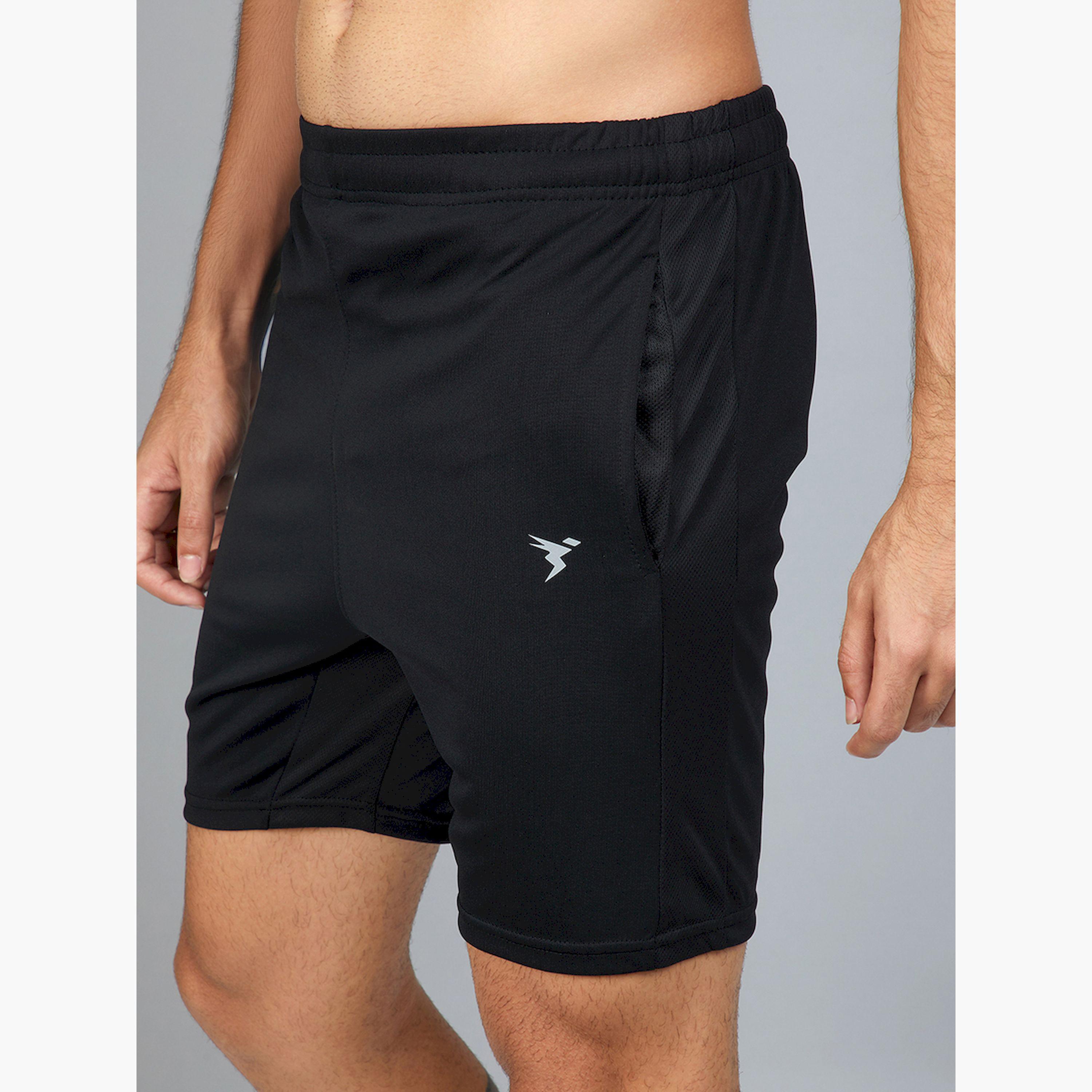 Technosport X Styli  Black Solid Shorts with Side Pocket-men-clothing-bottoms-shorts-image-3