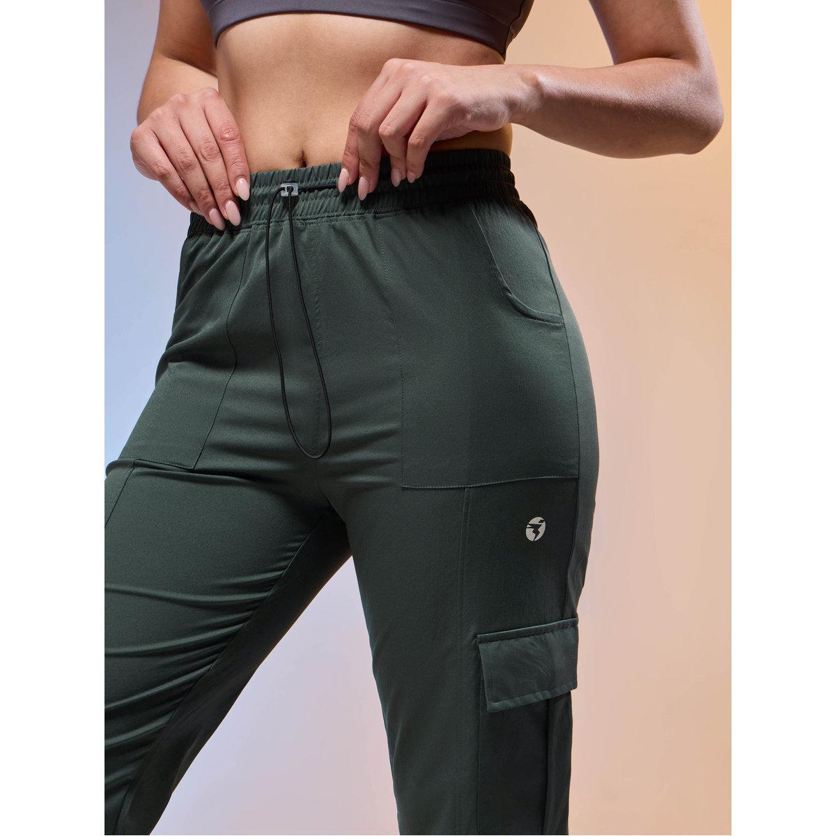 Technosport Women Solid Slim Fit Sports Cargo Track Pants-women-clothing-sportswearandactivewear-bottoms-image-4