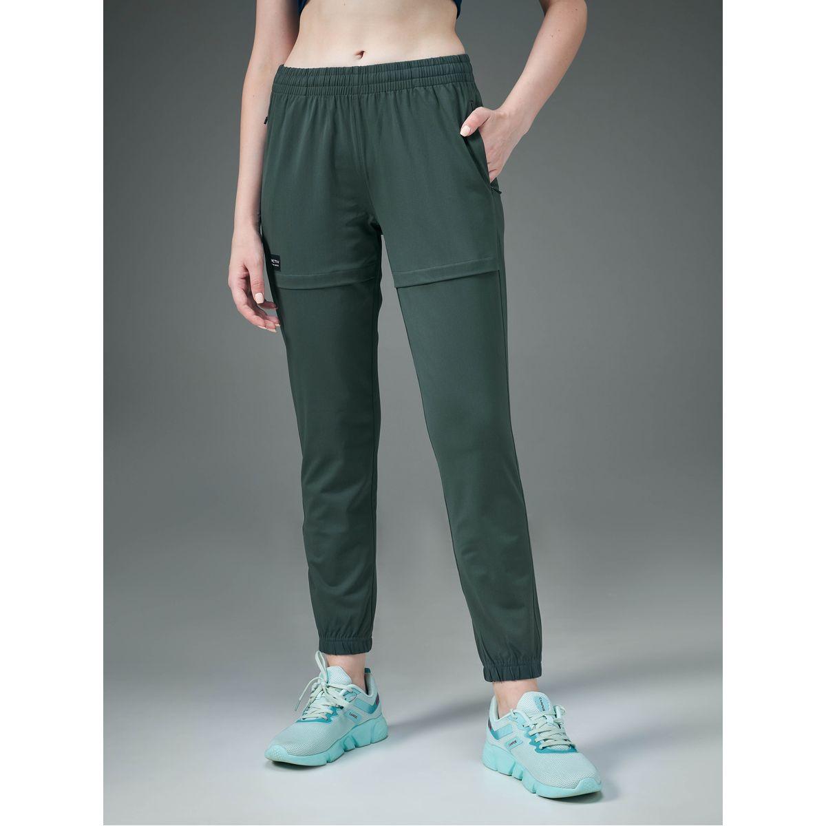 Technosport Women Green Solid 4-Way Stretch Joggers-women-clothing-sportswearandactivewear-bottoms-image-3