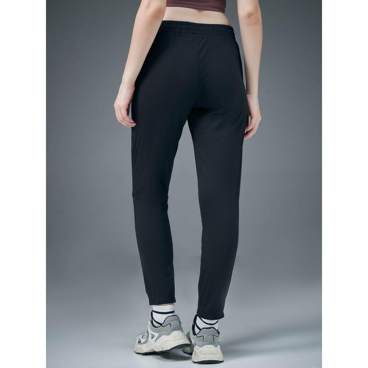 Technosport Women Black Solid 4-Way Stretch Joggers-women-clothing-sportswearandactivewear-bottoms-image-4