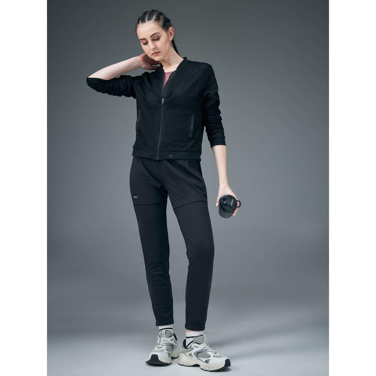 Technosport Women Black Solid 4-Way Stretch Joggers-women-clothing-sportswearandactivewear-bottoms-image-5