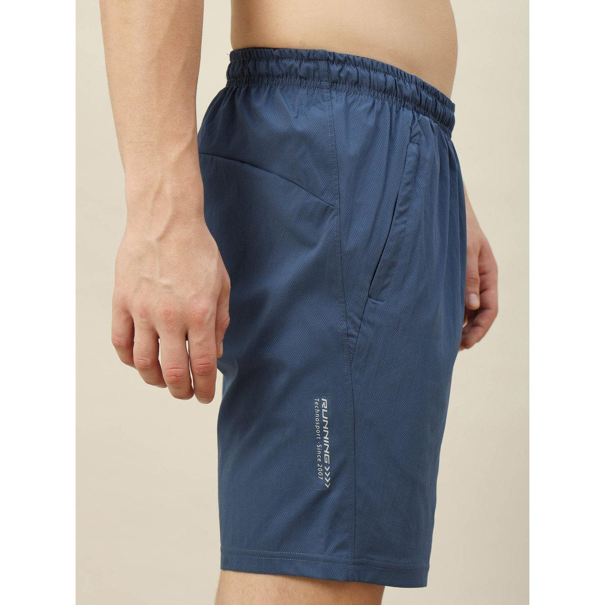 Technosport Men Plain Blue Shorts with Zip Pocket-men-clothing-bottoms-shorts-image-3