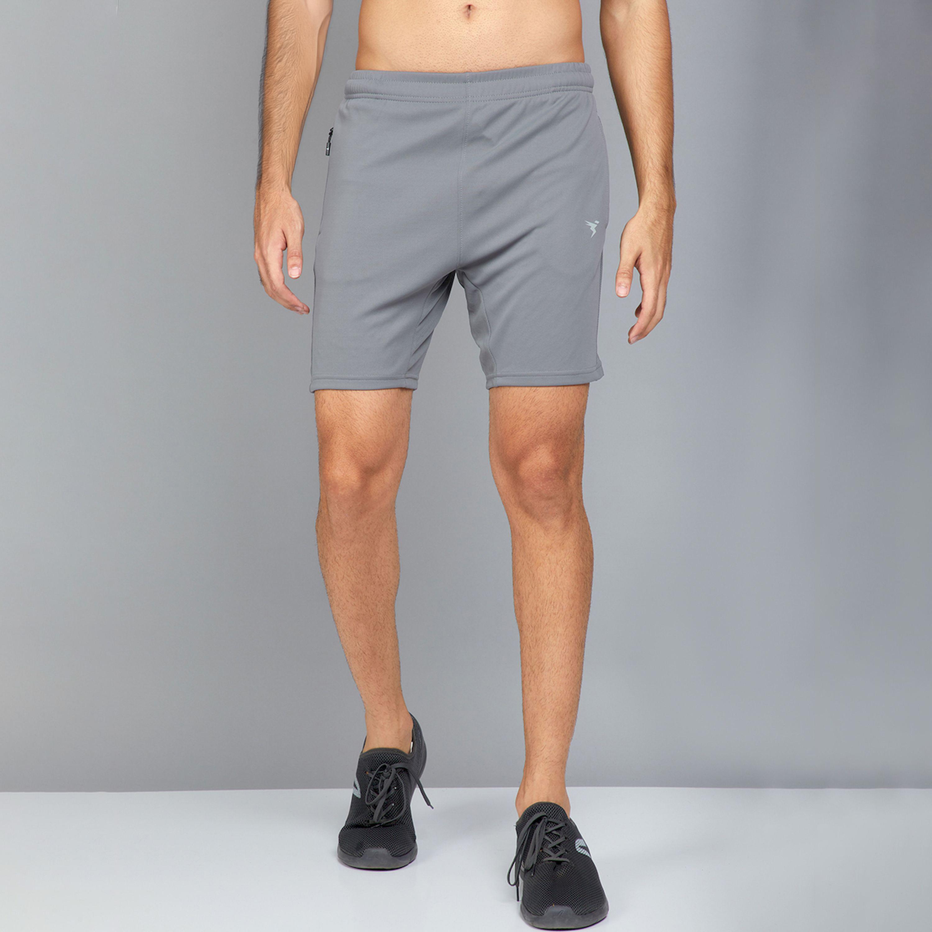 Technosport X Styli  Grey Solid Shorts with Side Pocket-men-clothing-bottoms-shorts-image-1