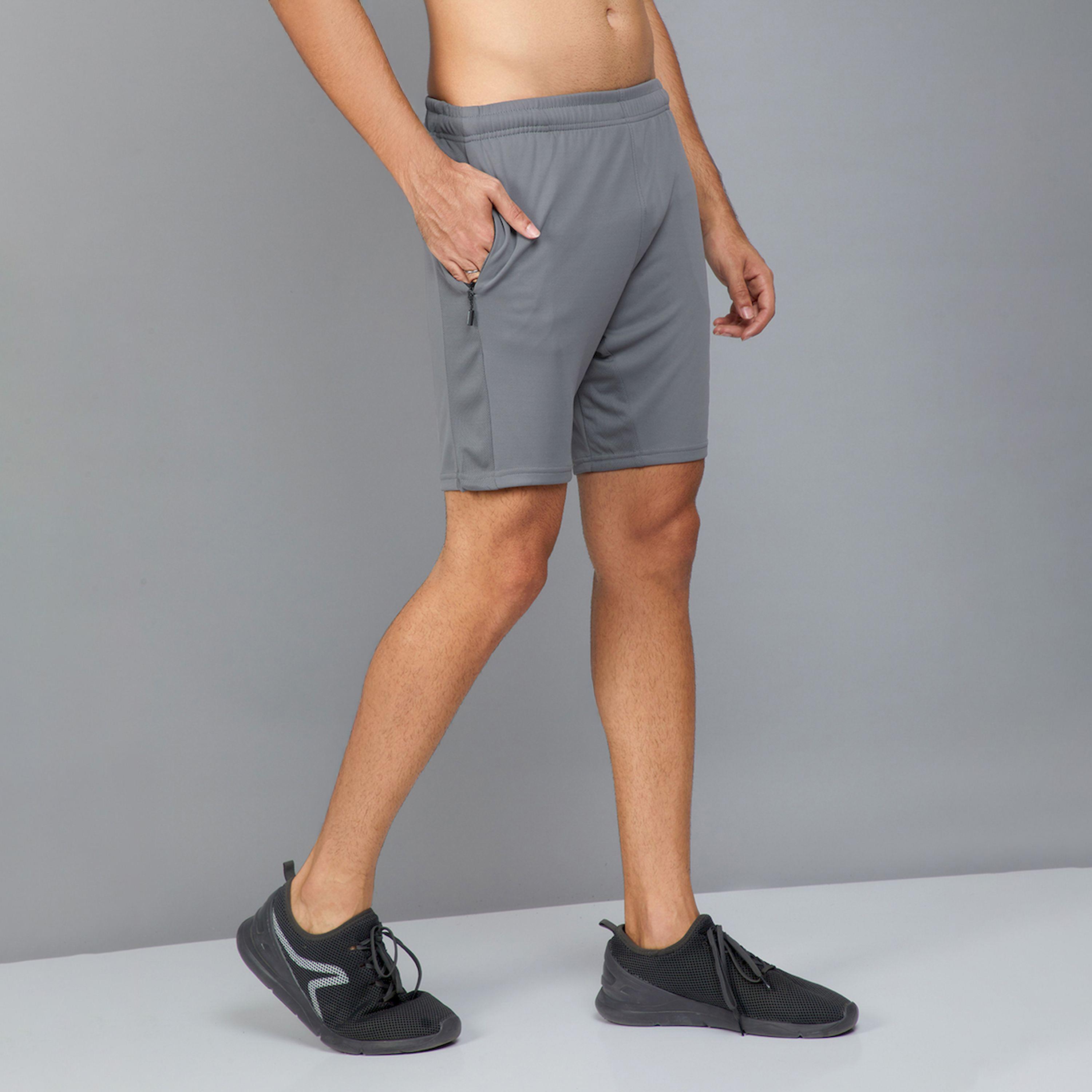 Technosport X Styli  Grey Solid Shorts with Side Pocket-men-clothing-bottoms-shorts-image-3