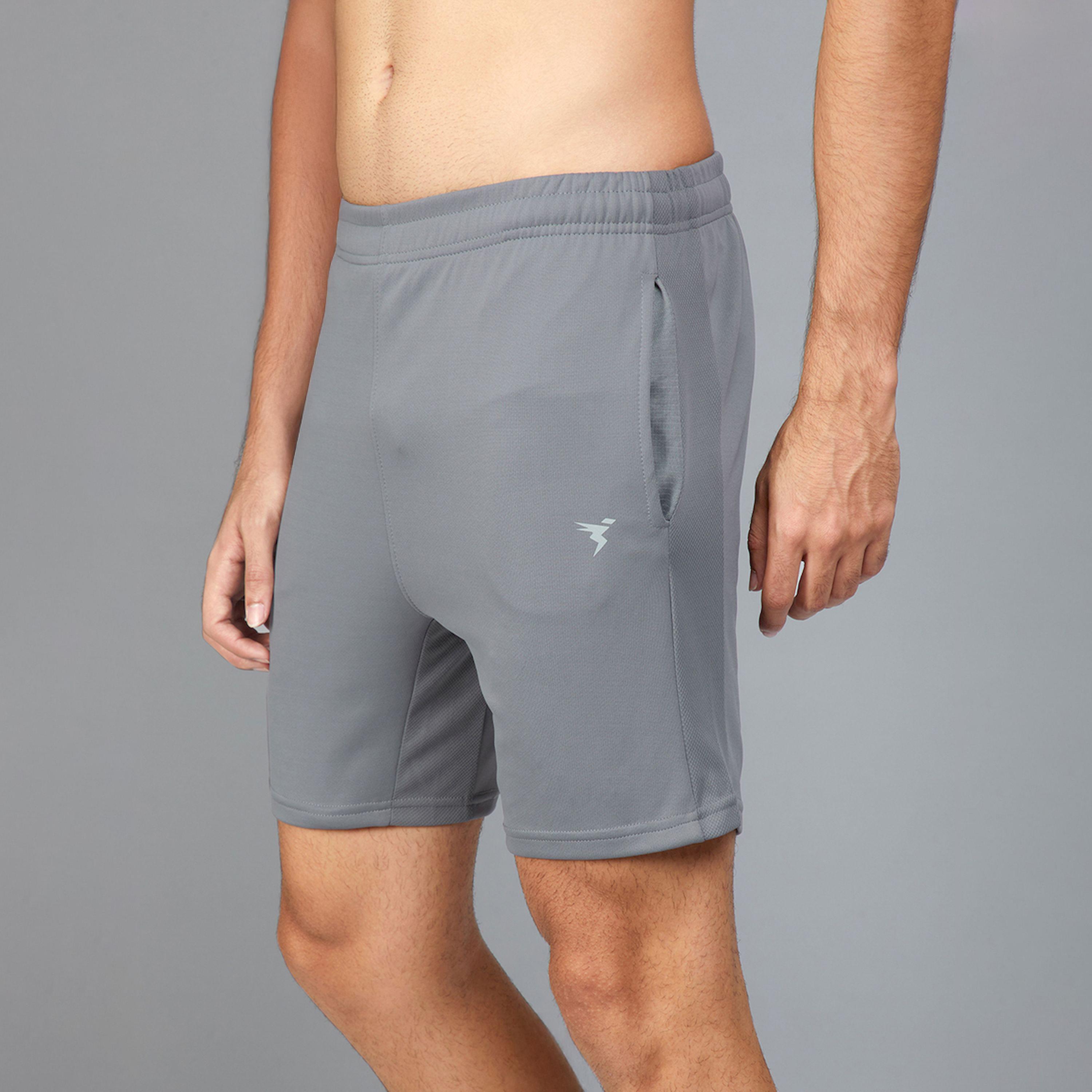 Technosport X Styli  Grey Solid Shorts with Side Pocket-men-clothing-bottoms-shorts-image-4