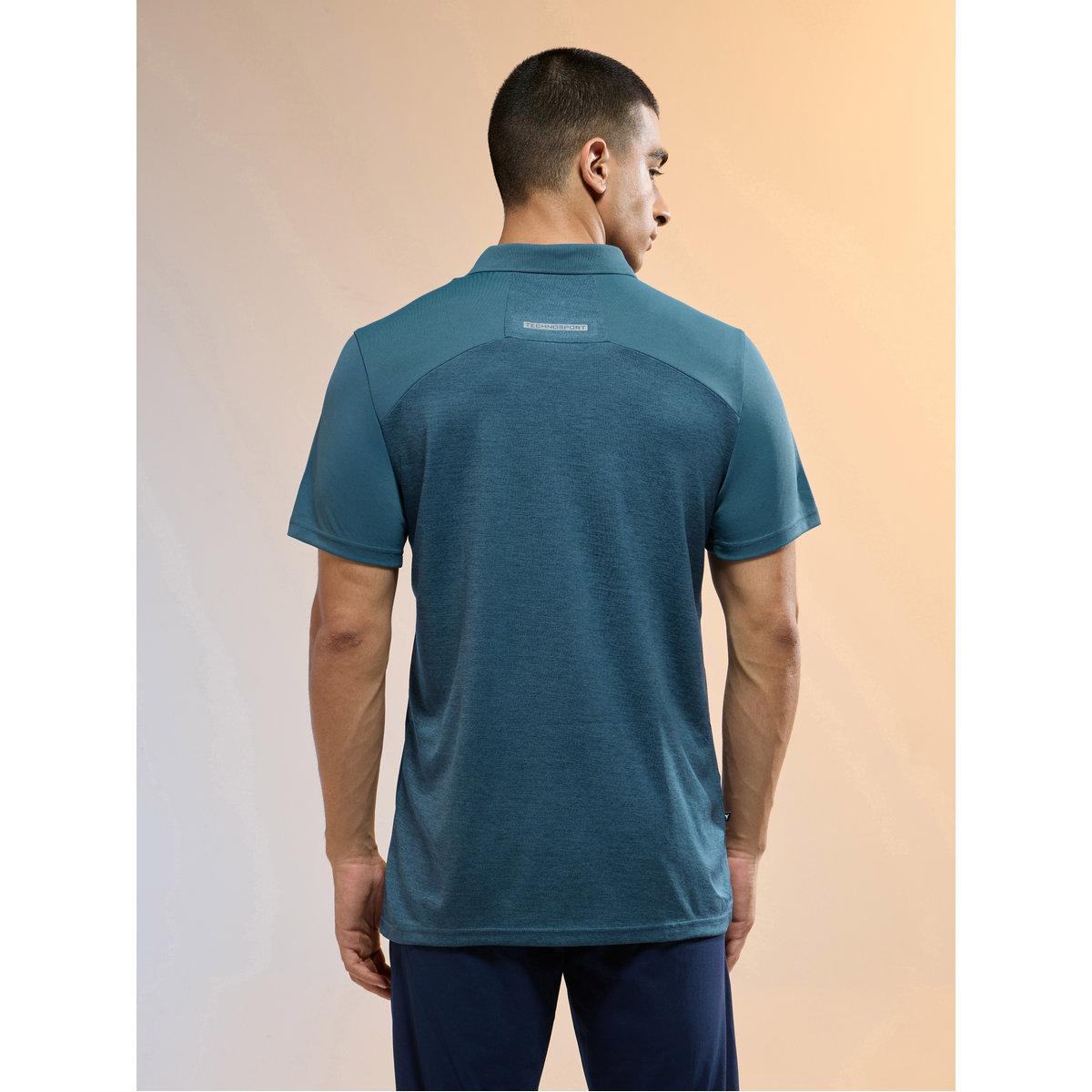 Technosport Men Teal Slim Fit Melange Polo-men-clothing-tshirtsandpolos-tshirts-image-4