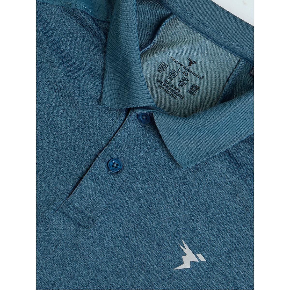 Technosport Men Teal Slim Fit Melange Polo-men-clothing-tshirtsandpolos-tshirts-image-5