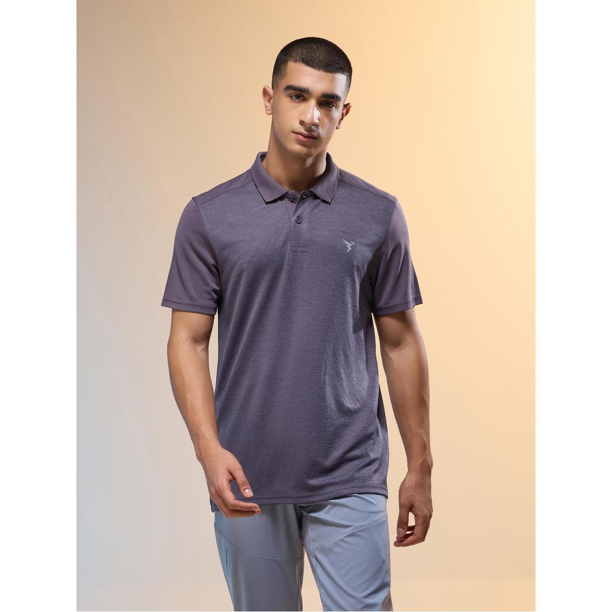 Technosport Men Purple Slim Fit Melange Polo-men-clothing-tshirtsandpolos-tshirts-image-1