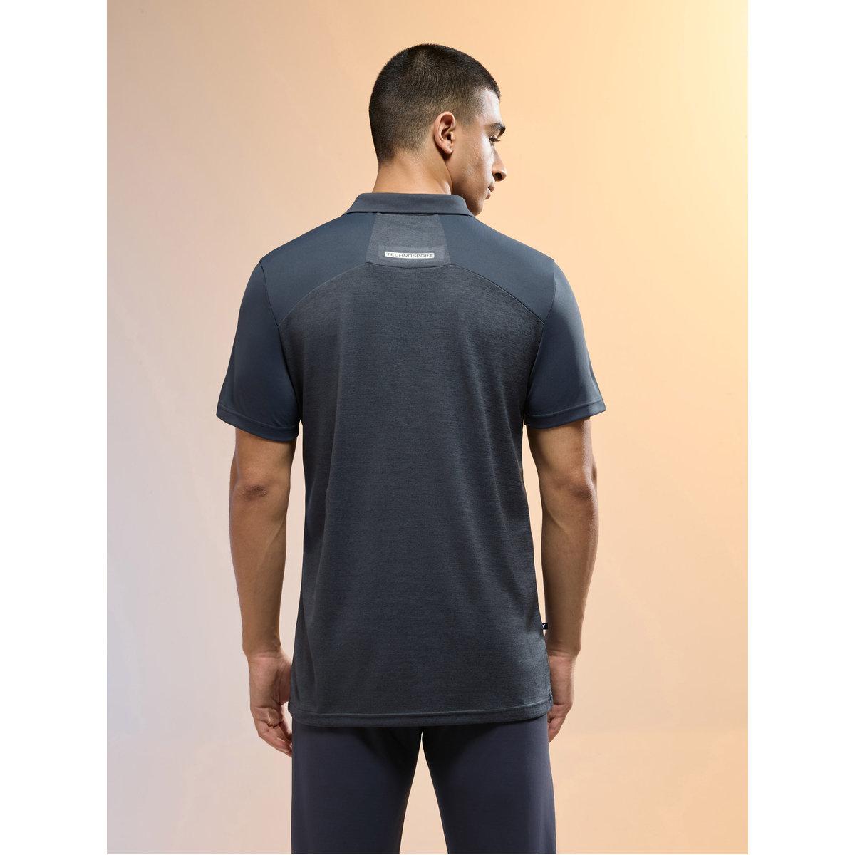 Technosport Men Grey Slim Fit Melange Polo-men-clothing-tshirtsandpolos-tshirts-image-4